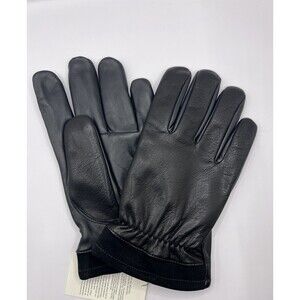 Ugg Men’s Black Faux Fur Lined Captain Pieced Genuine Leather Glove Warm New $95